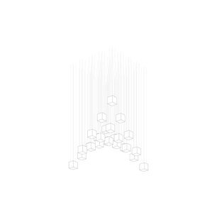 Square Multi Crystal Light Pendant Chandelier