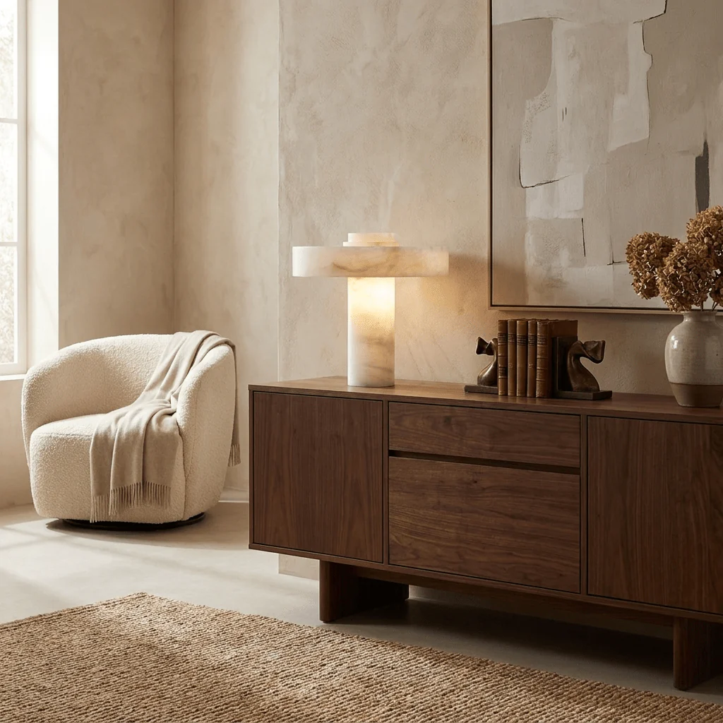 Natural Alabaster E26 Table Lamp
