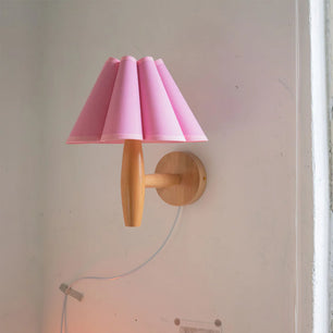 Vintage Fluted Plug In Wall Lamp