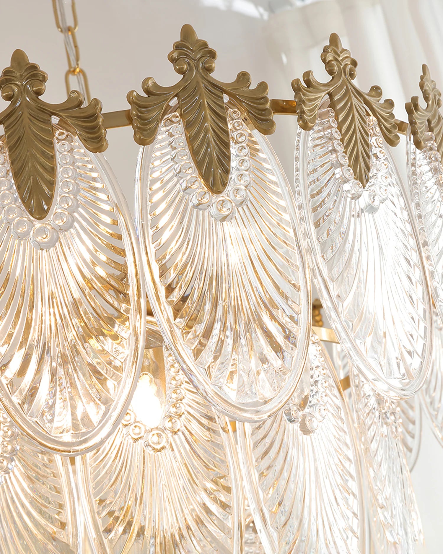 Brass Leaves Chandelier