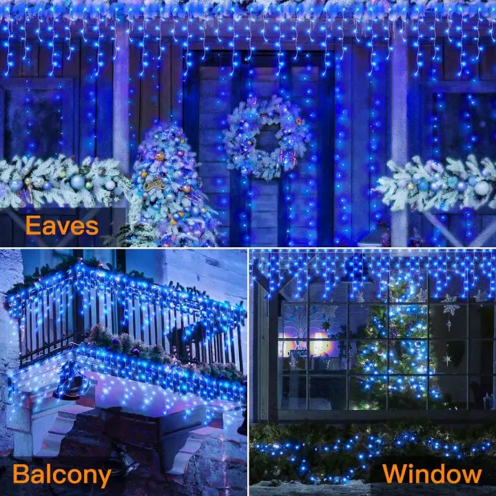 486 LED Blue Icicle Christmas Lights