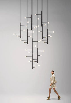 Orbit Cascade Multi-Globe Chandelier