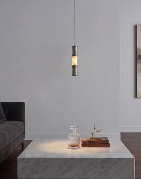 Tallo Alabaster Bamboo Pendant Light