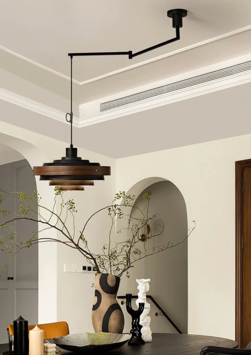 Layered Disc Swing Arm Pendant Light