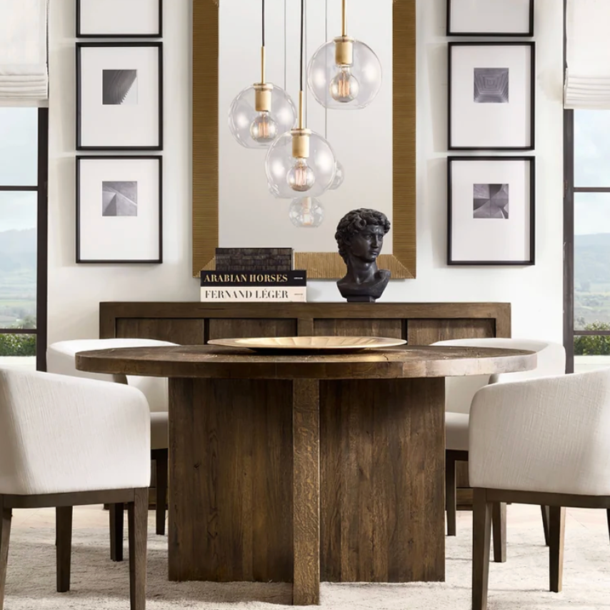 Brass & Clear Glass Pendant Light