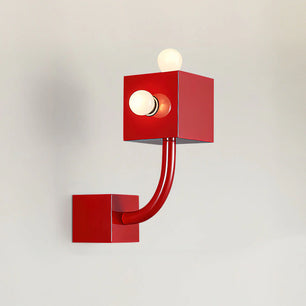 Red Cube Wall Lamp