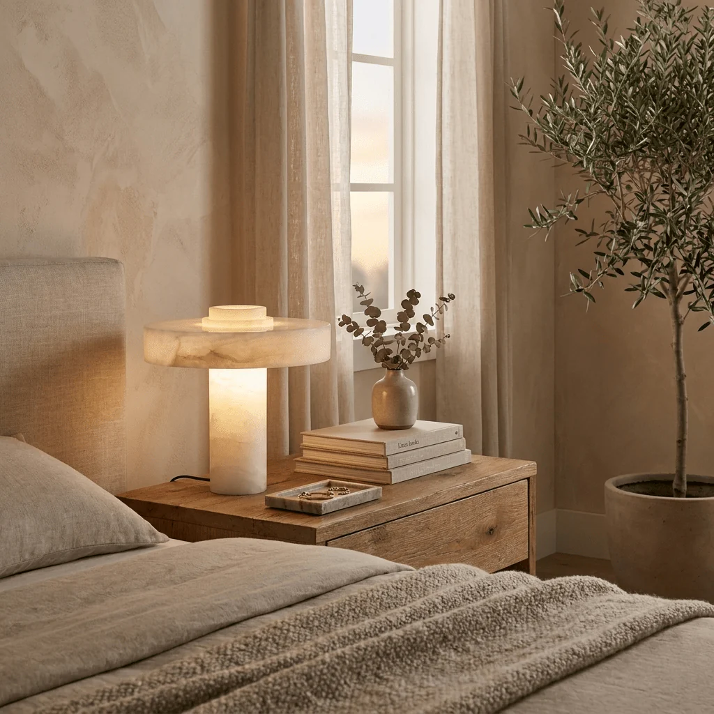 Natural Alabaster E26 Table Lamp
