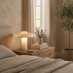 Natural Alabaster E26 Table Lamp