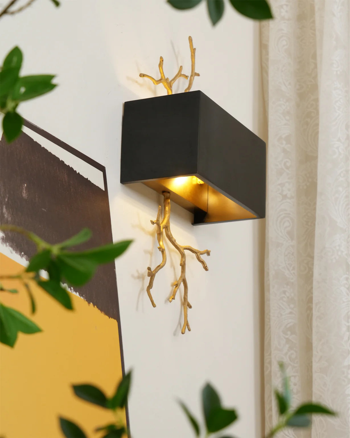 Brass Branch Wall Lamp