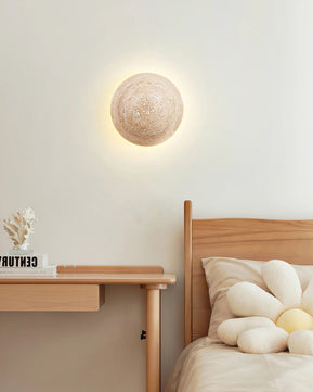 Round Travertine Wall Lamp