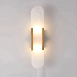 Geometric Harmony Alabaster Plug In Wall Lamp