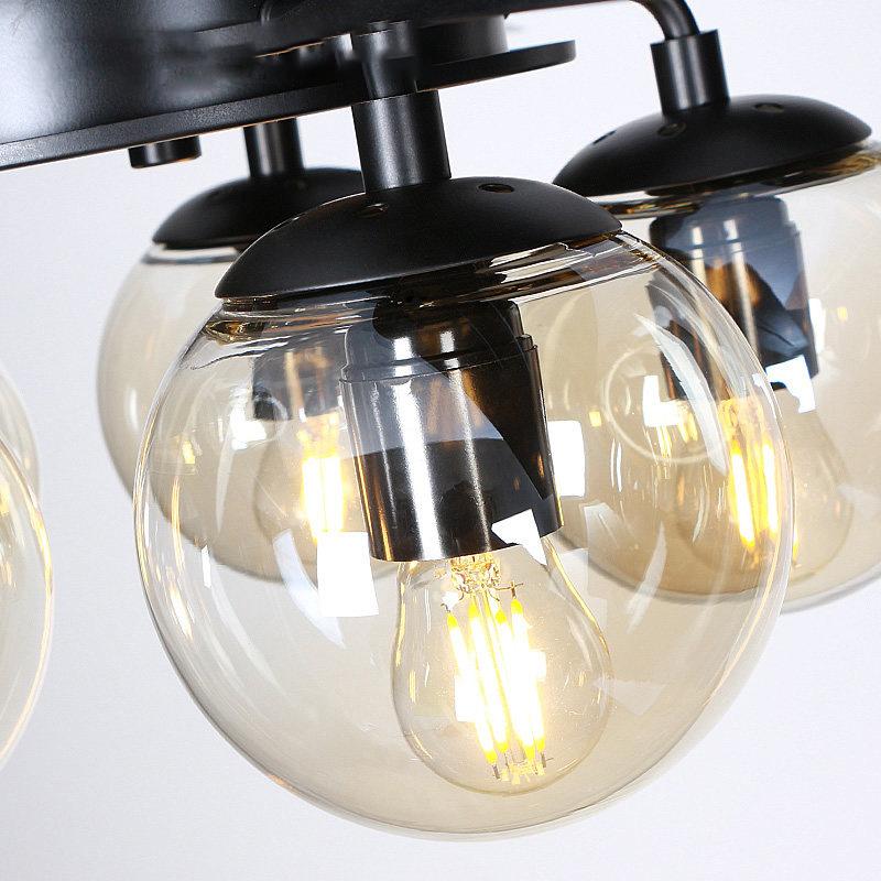 Glass Ball Ceiling Fan Light