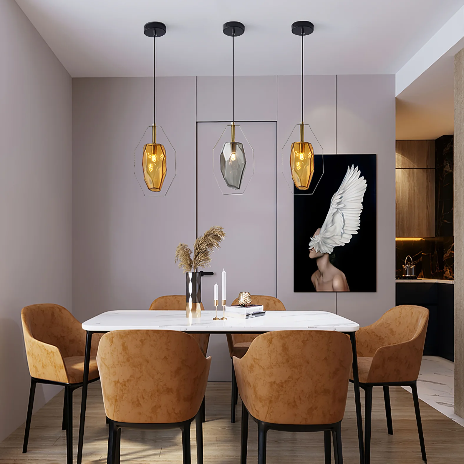 Faceted Gem Pendant Light