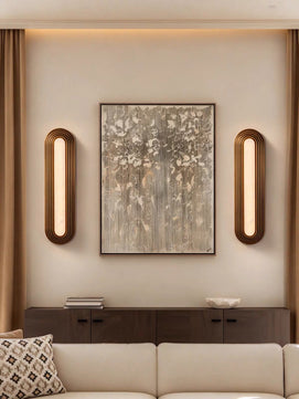 Strata Alabaster Bronze Wall Sconce