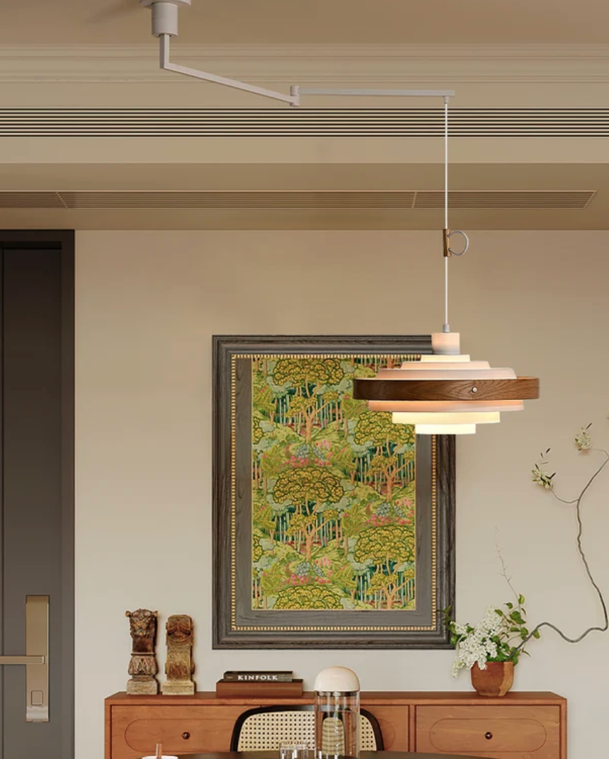 Layered Disc Swing Arm Pendant Light