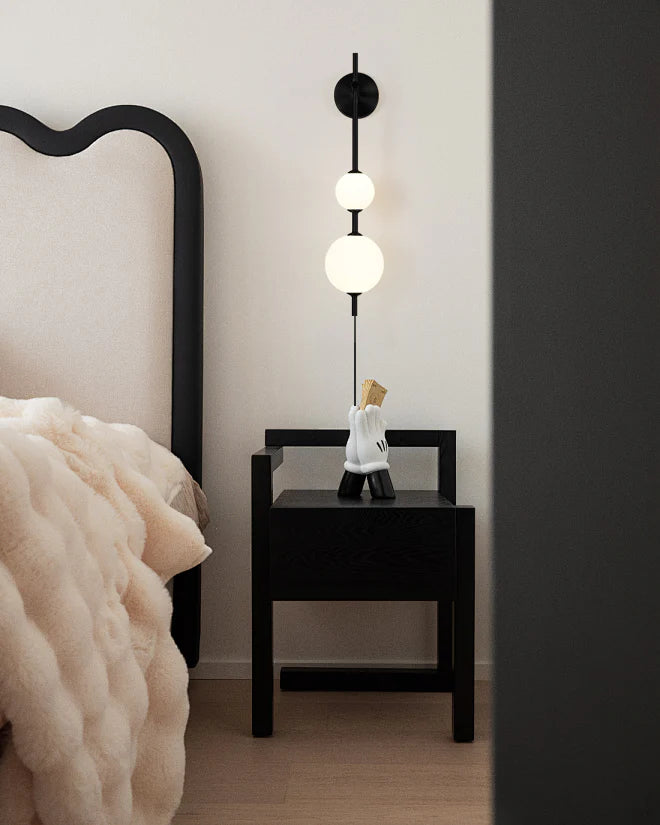 Vertical Globe Plug In Wall Lamp