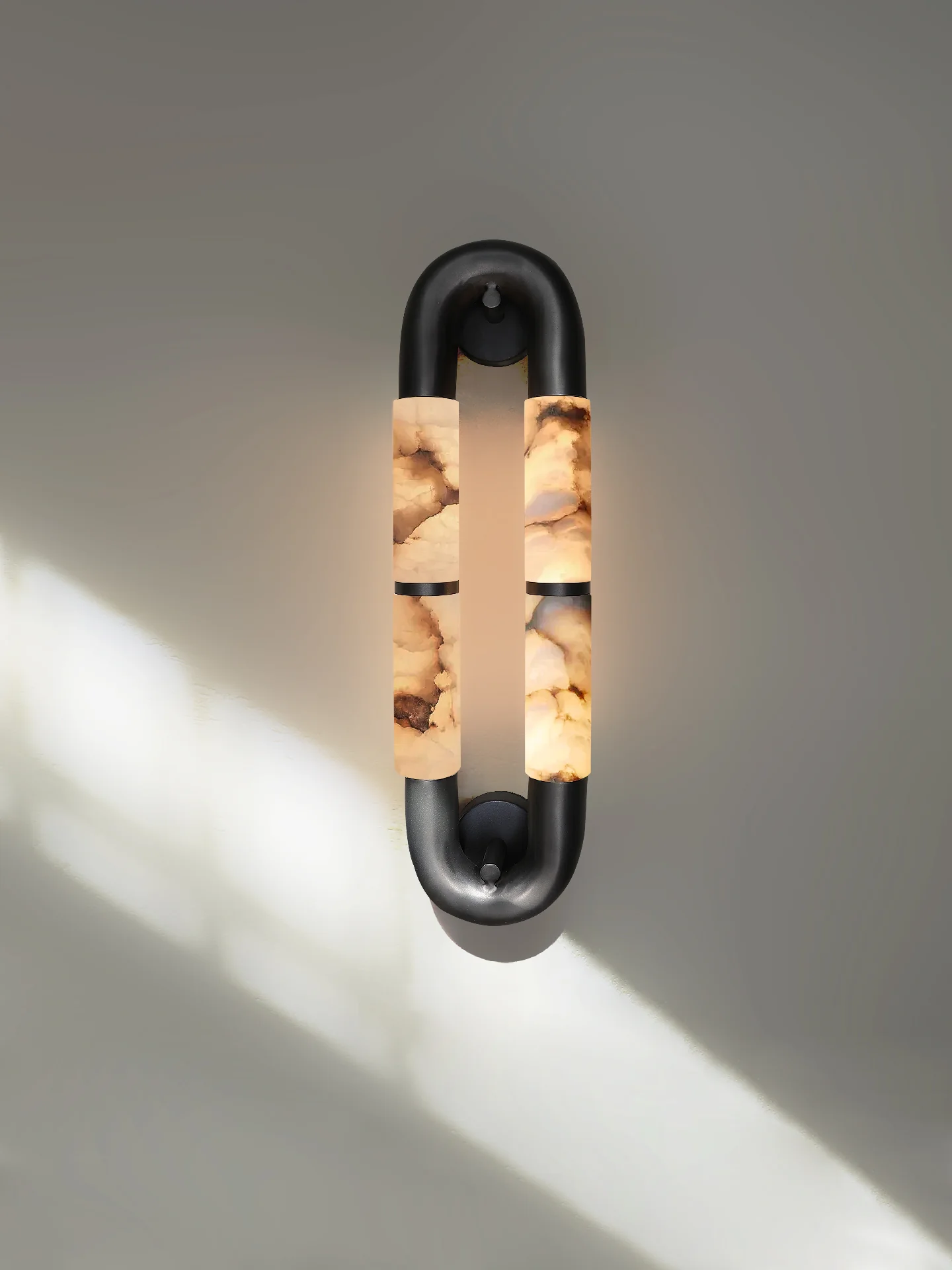 Volterra Dual-Crescent Alabaster Sconce