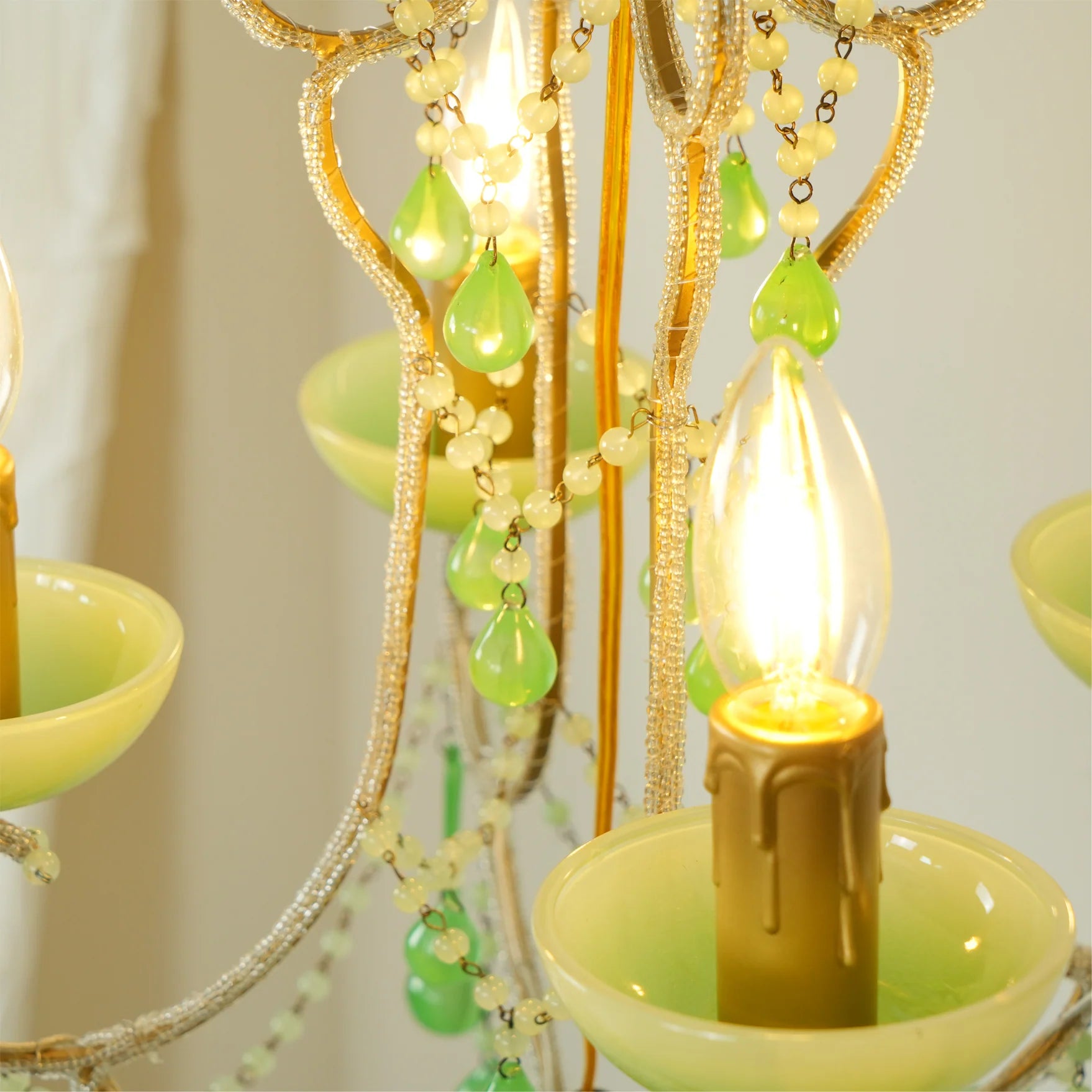 Murano Green Drops Chandelier