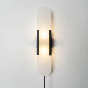 Geometric Harmony Alabaster Plug In Wall Lamp