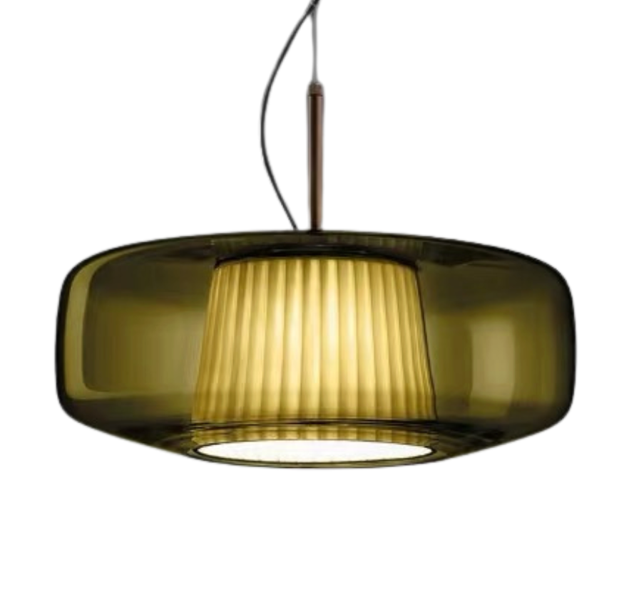 Plisse Pleated  Glass Pendant Light