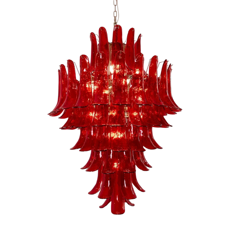 Murano Crimson Cascade Chandelier