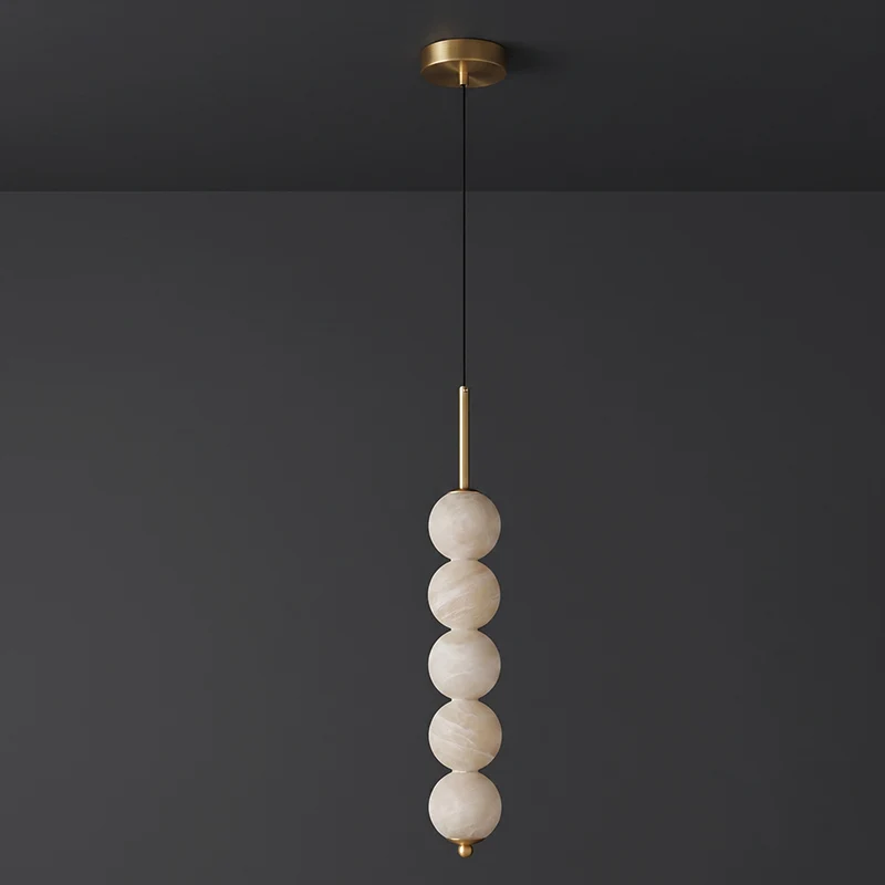Alabaster Bead Pendant Light