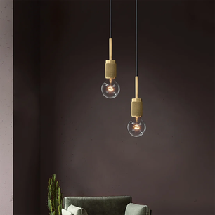 Brass & Clear Glass Pendant Light