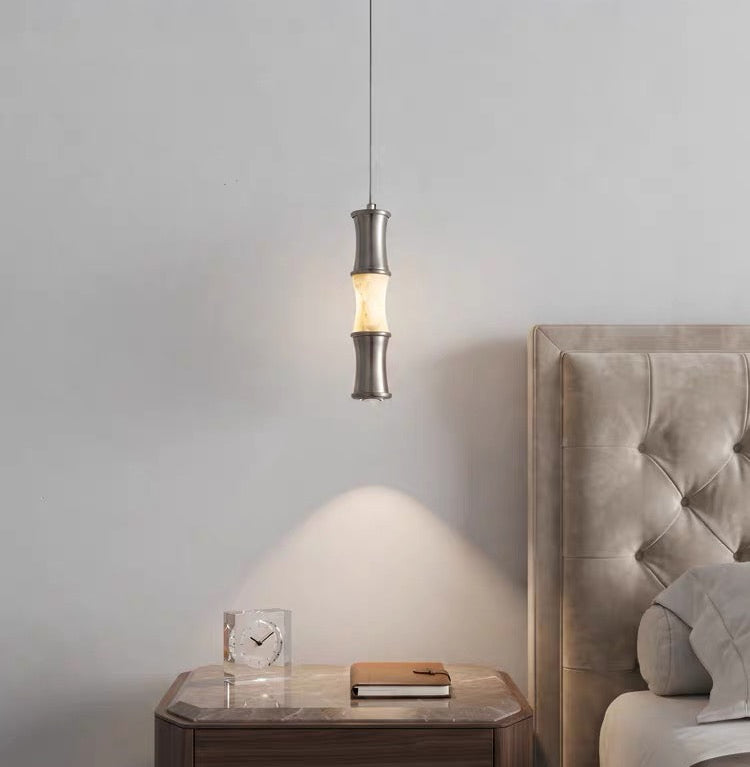 Tallo Alabaster Bamboo Pendant Light