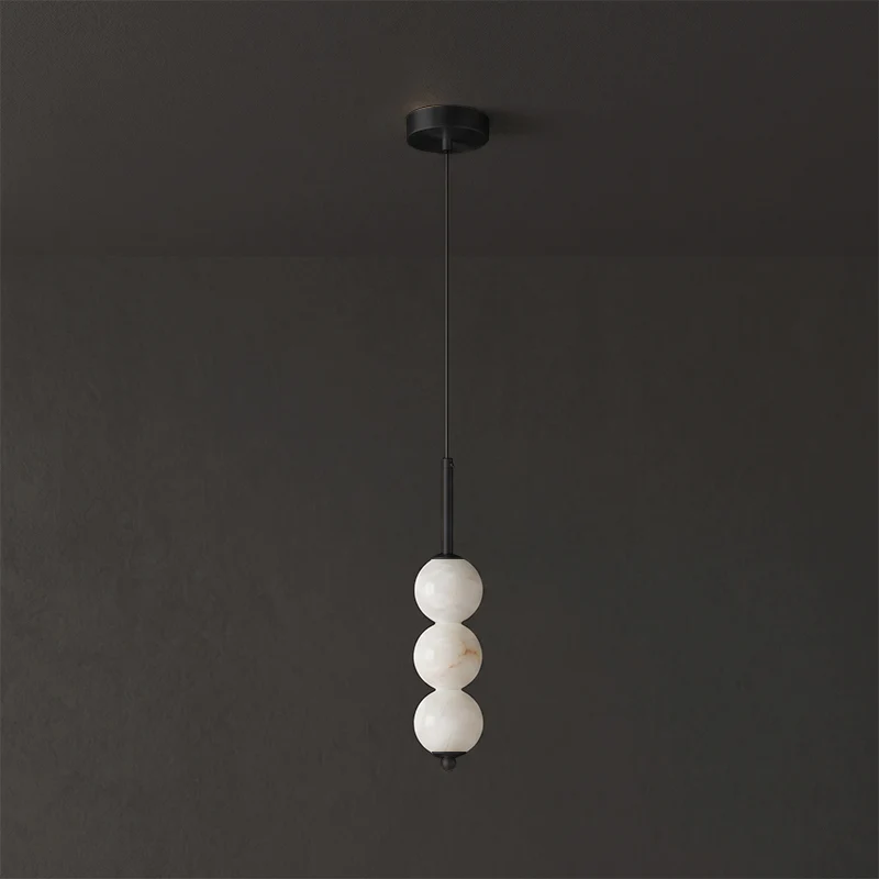Alabaster Bead Pendant Light