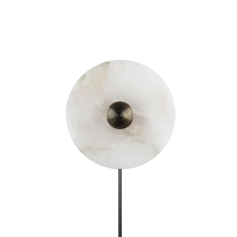Plug In Alabaster Disc Wall Sconce