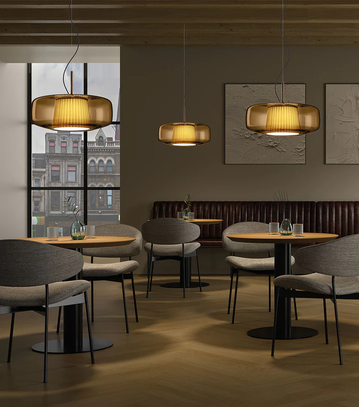 Plisse Pleated  Glass Pendant Light