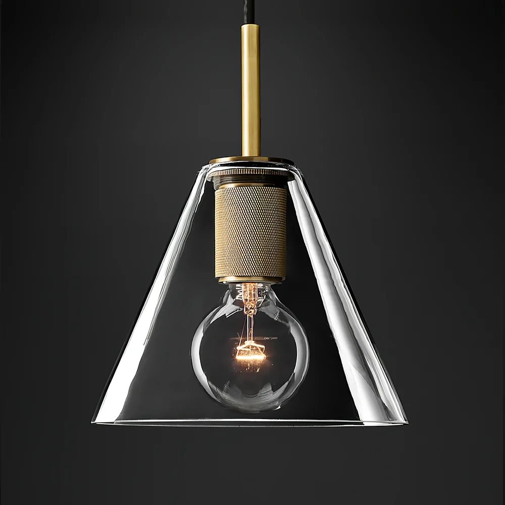 Brass & Clear Glass Pendant Light