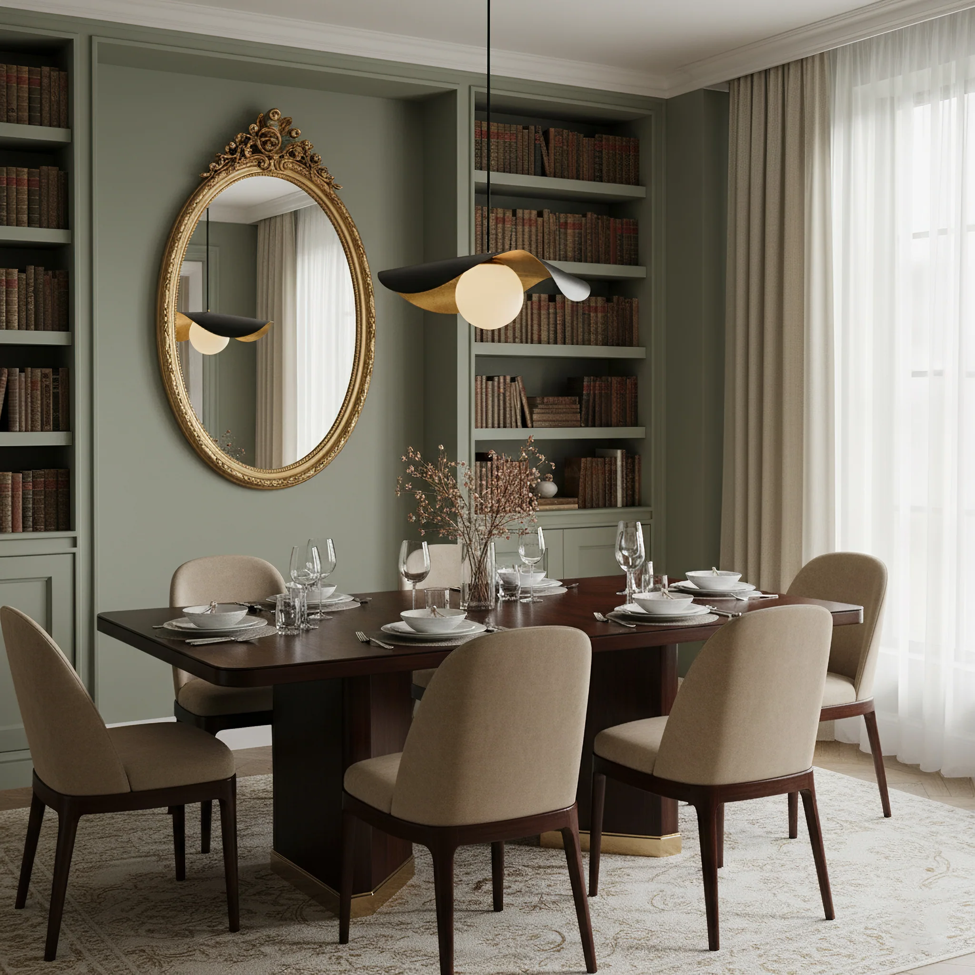 Curved Shell Pendant Light