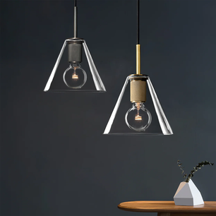 Brass & Clear Glass Pendant Light