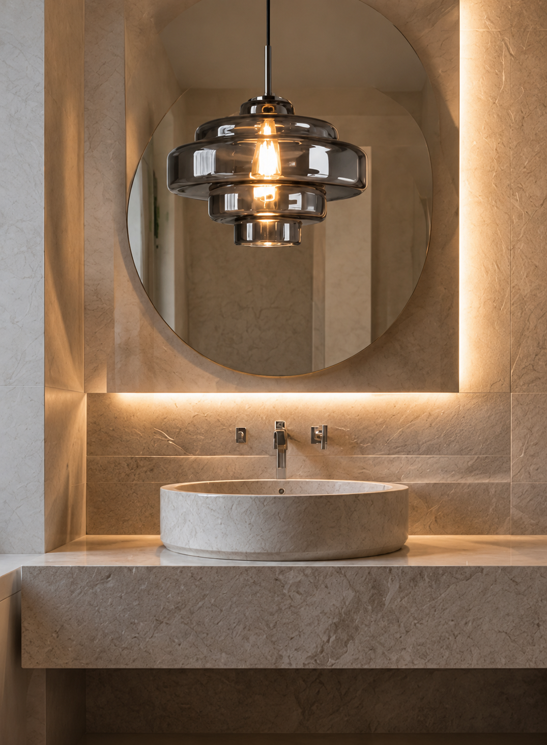 Tiered Glass Pendant Light