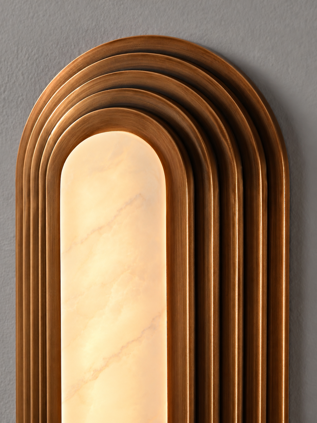 Strata Alabaster Bronze Wall Sconce