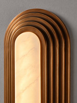 Strata Alabaster Bronze Wall Sconce