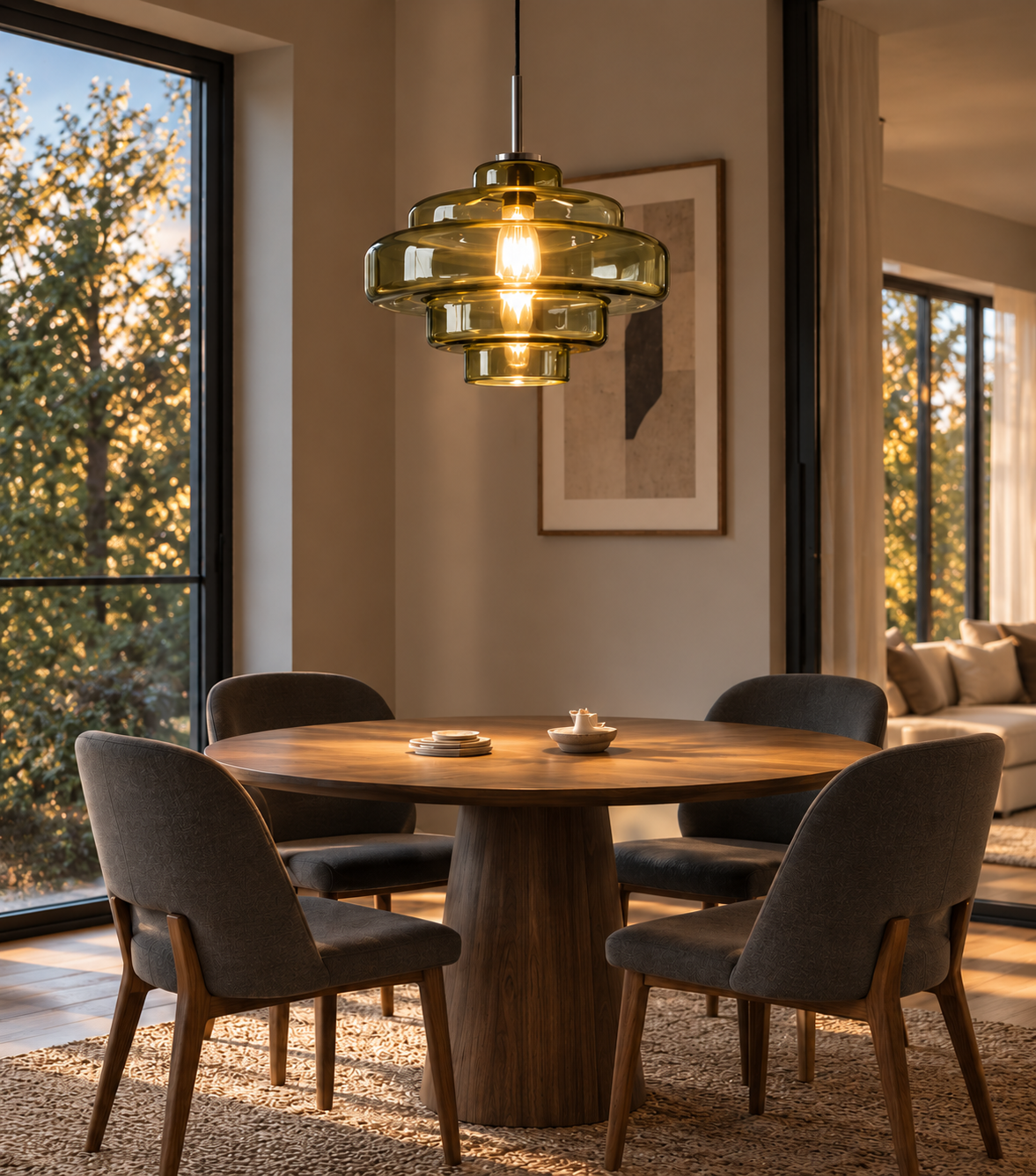 Tiered Glass Pendant Light