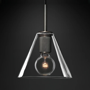 Brass & Clear Glass Pendant Light