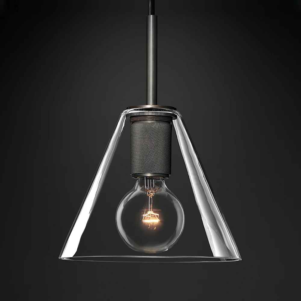 Brass & Clear Glass Pendant Light