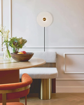 Plug In Alabaster Disc Wall Sconce