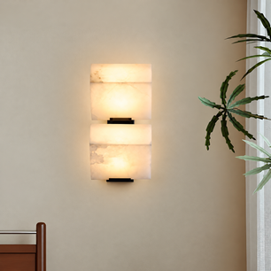 Alabaster Cube Wall Sconce