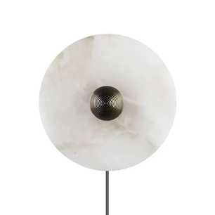 Plug In Alabaster Disc Wall Sconce