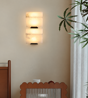 Alabaster Cube Wall Sconce