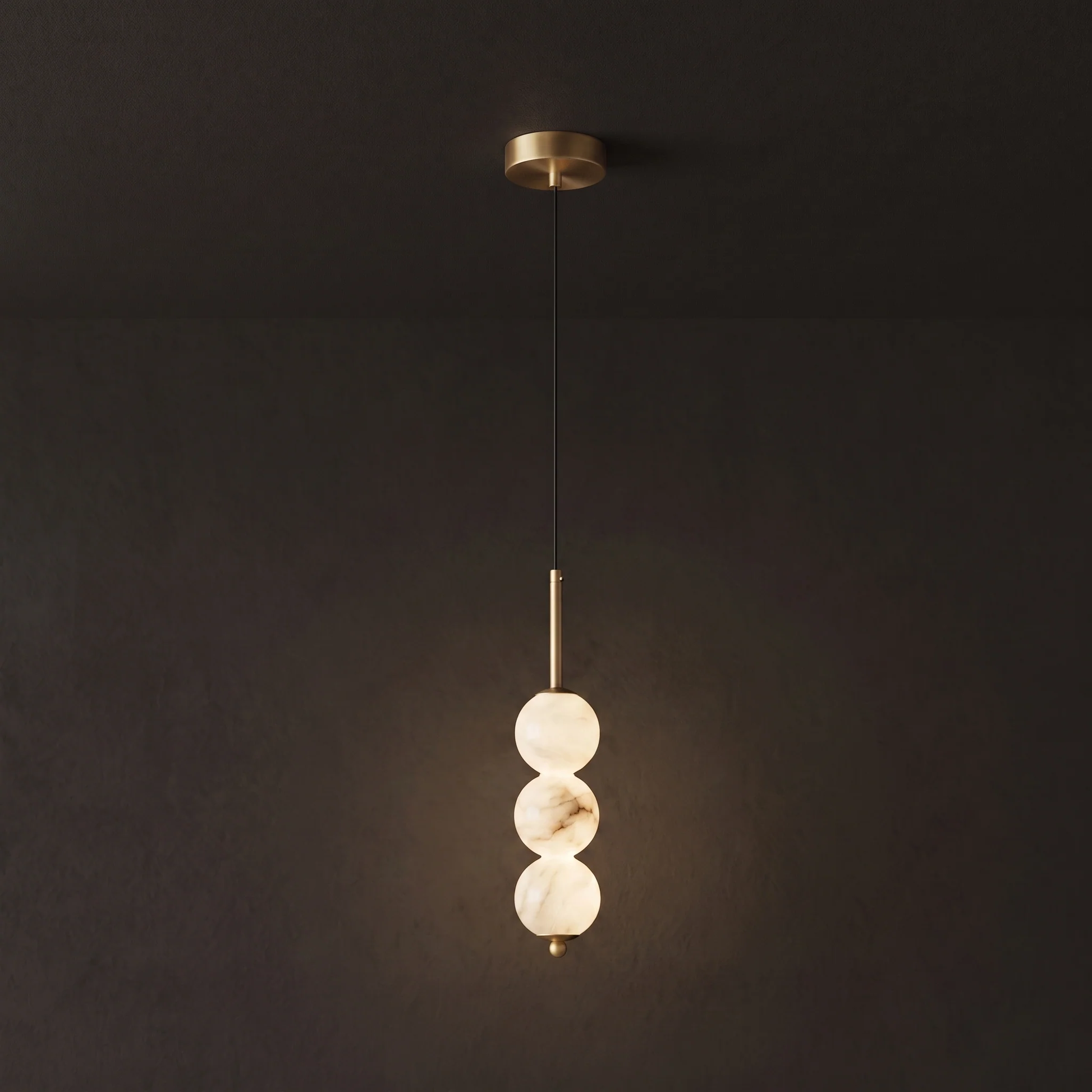 Alabaster Bead Pendant Light