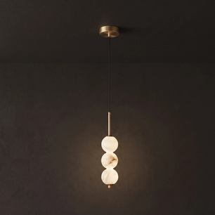 Alabaster Bead Pendant Light
