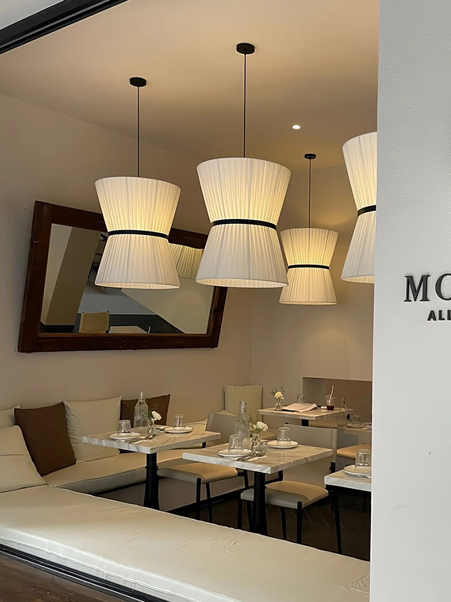 Pleated Linen Hourglass Pendant Light