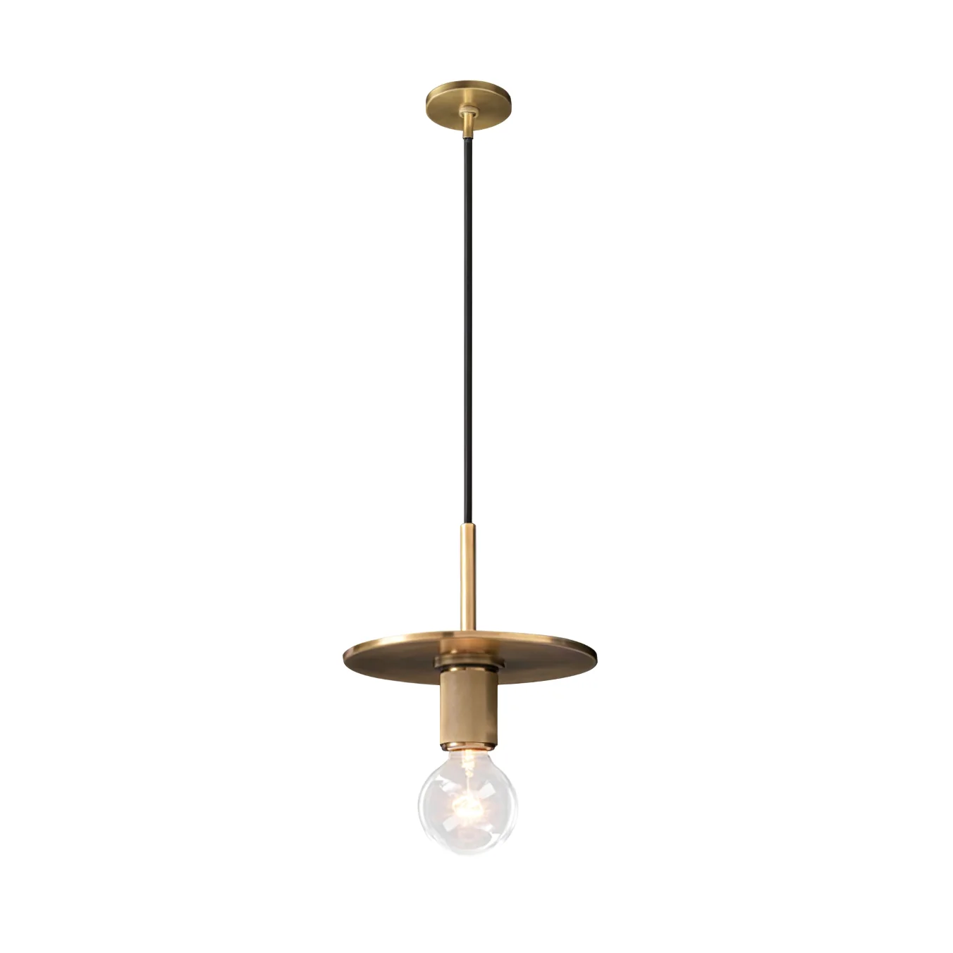 Brass & Clear Glass Pendant Light