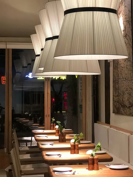 Pleated Linen Hourglass Pendant Light