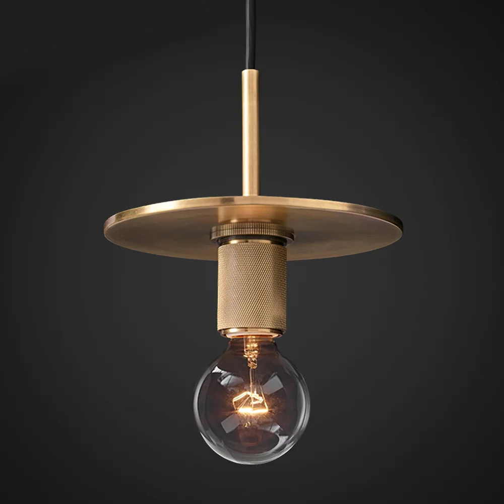 Brass & Clear Glass Pendant Light